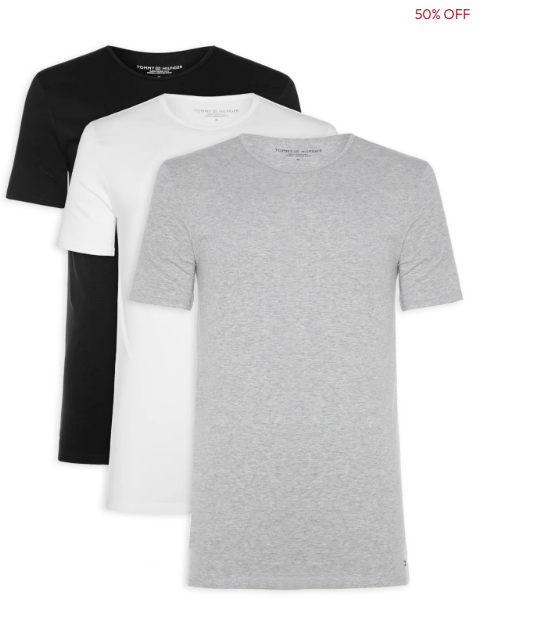 Kit 3 Camisetas Básicas Preto Azul Marinho e Cinza